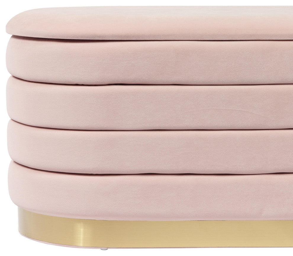 TOV Furniture Lillian Blush Velvet Storage Bench