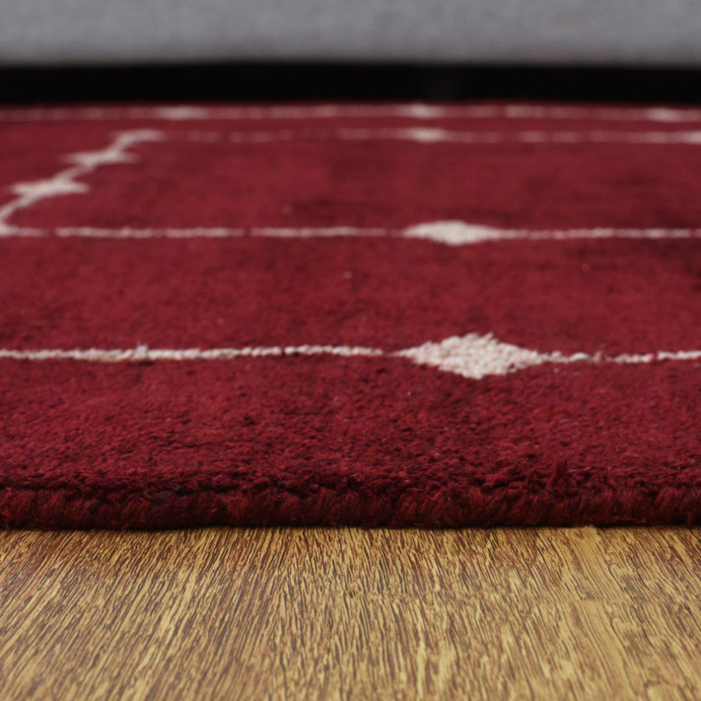 HAND KNOTTED LOOM SILK ECO-FRIENDLY AREA RUGS -5'x8',Rectangle,Red,Contemporary