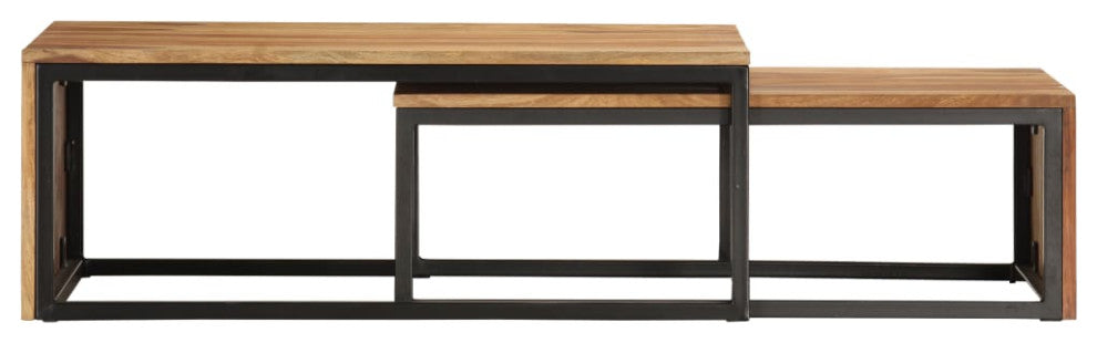 vidaXL Nesting Tables 2 pcs Solid Sheesham Wood