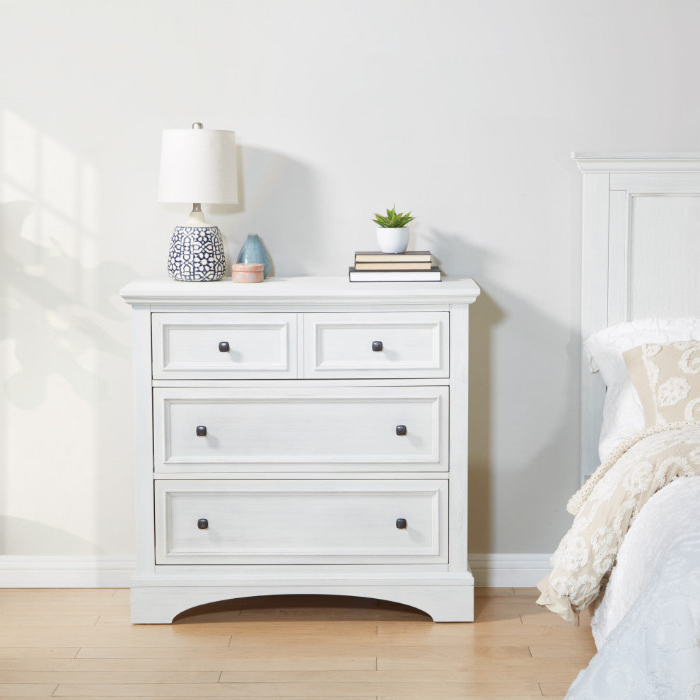 Farmhouse Basics 3 Drawer Chest, Rustic White