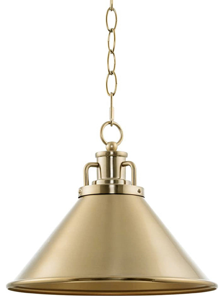 1-Light large pendant light Cool brass light fixture Modern home lighting