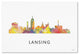 ''Lansing Michigan Skyline Wb-1'' Canvas Art, 32x22
