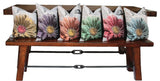 Flower Emboridery Collection with Feather Filled Pillow, Coral, 18"x18"