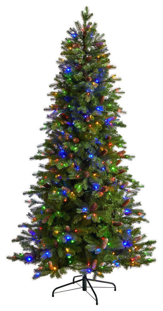 T3262 7 Fraser Fir Artificial Christmas Tree With 300 Multicolor LED Lights