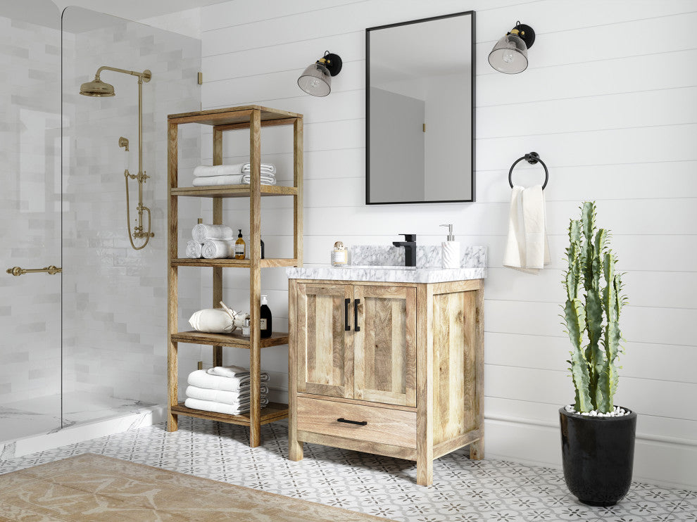 Malibu Mango 30 Single Sink Bath Vanity in White Washed 2" Empira Quartz