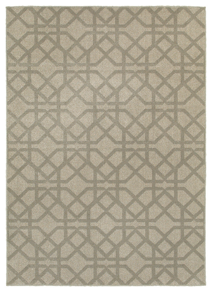 Hamlet Lattice Gray and Beige Area Rug, 9''10"x12''10"