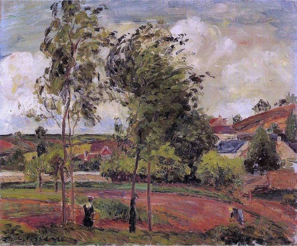Camille Pissarro Strong Winds Pontoise, 20"x25" Wall Decal