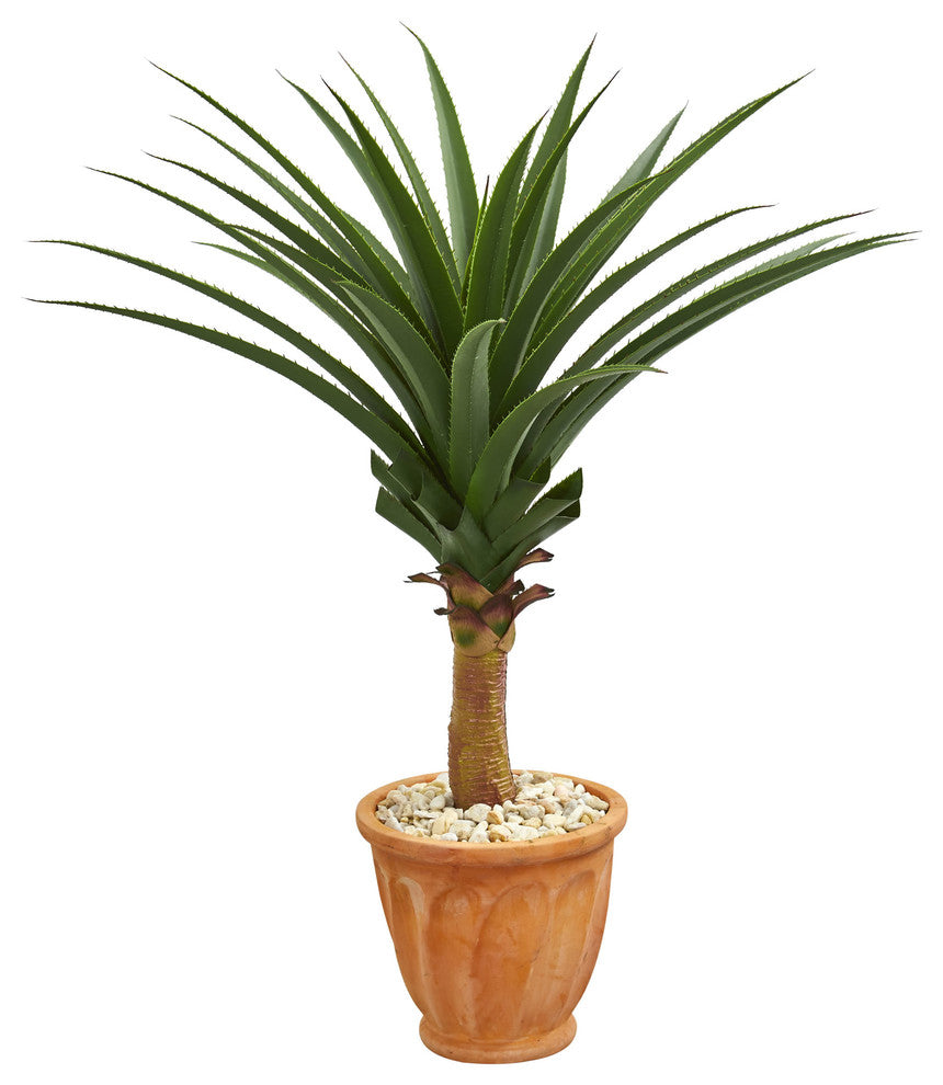 Nearly Natural Agave Artificial Plant in Terra Cotta Planter