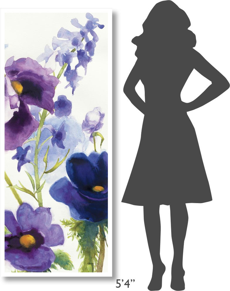 "Blue and Purple Mixed Garden I Panel II" Print by Shirley Novak, 26"x62"
