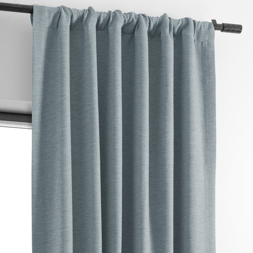 Bellino Blackout Room Darkening Curtain Single Panel, Gulf Blue, 50"x108"