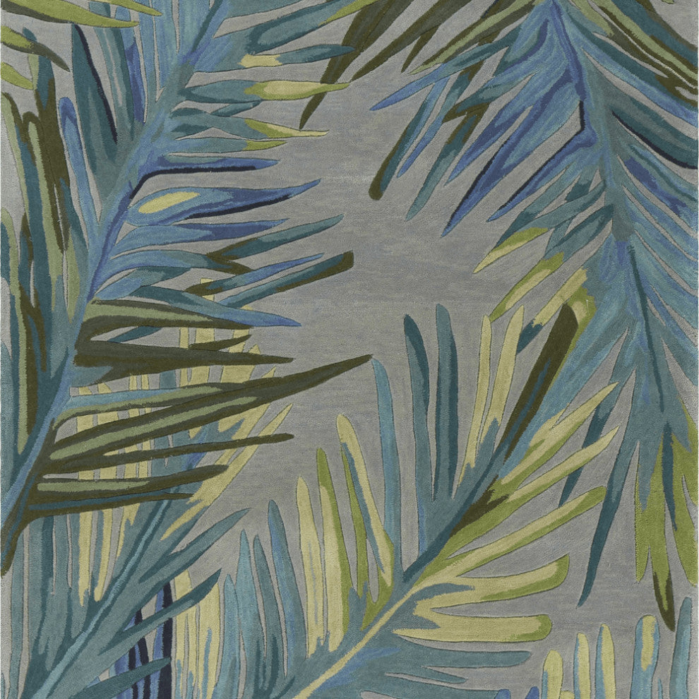 7' X 9'  Wool Grey Or  Blue Area Rug