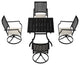 5 Piece Steel Frame Patio Dining Set, Swivel Dining Chair