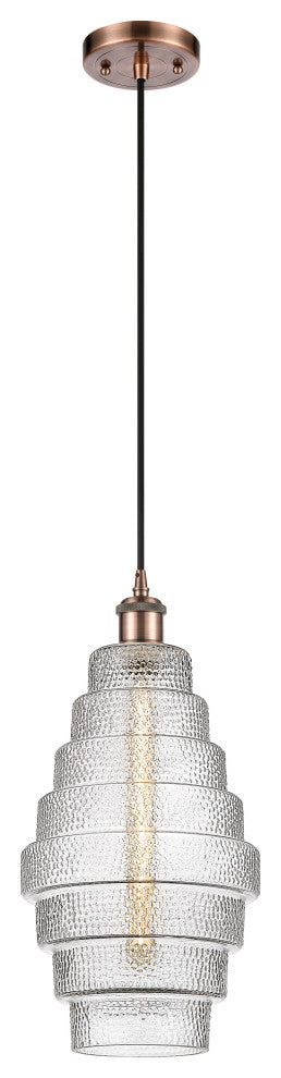 Innovations 516-1P-AC-G672-8-LED 1 Light Mini Pendant, Antique Copper