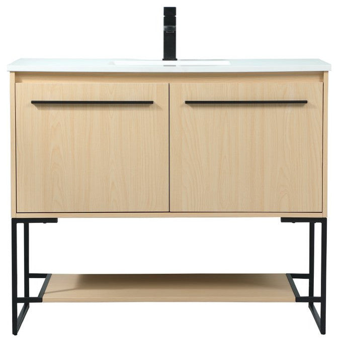 Sue 40" Single Bathroom Vanity, Maple