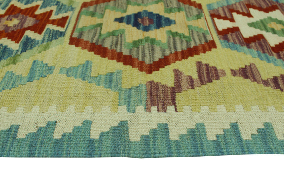 Sangat Kilim Zoya Gold/Ivory Rug, 3'4x4'11