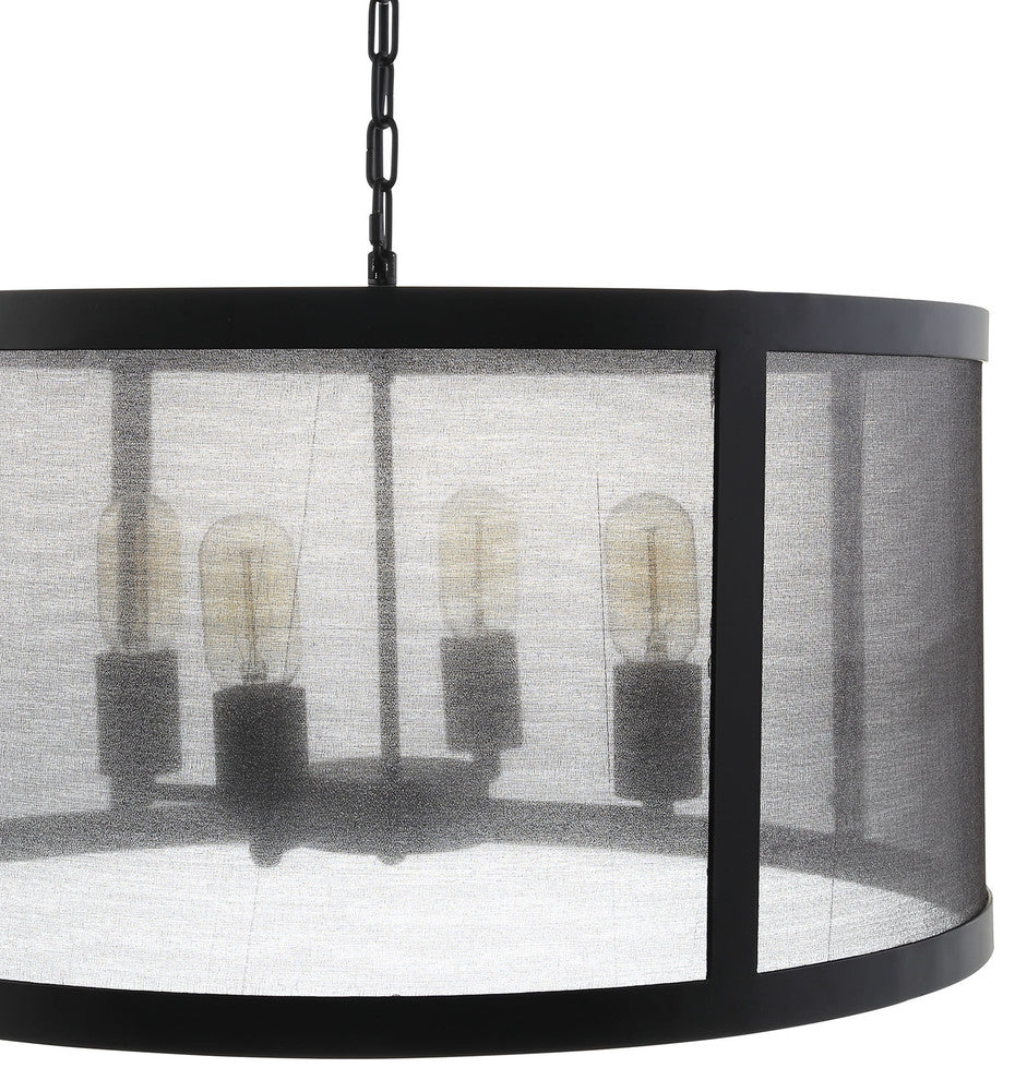 Modern Urban Contemporary Chandelier Light, Black Steel