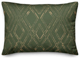 Green and Gold Diamond 20x14 Spun Poly Pillow