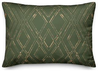 Green and Gold Diamond 20x14 Spun Poly Pillow