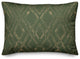 Green and Gold Diamond 20x14 Spun Poly Pillow