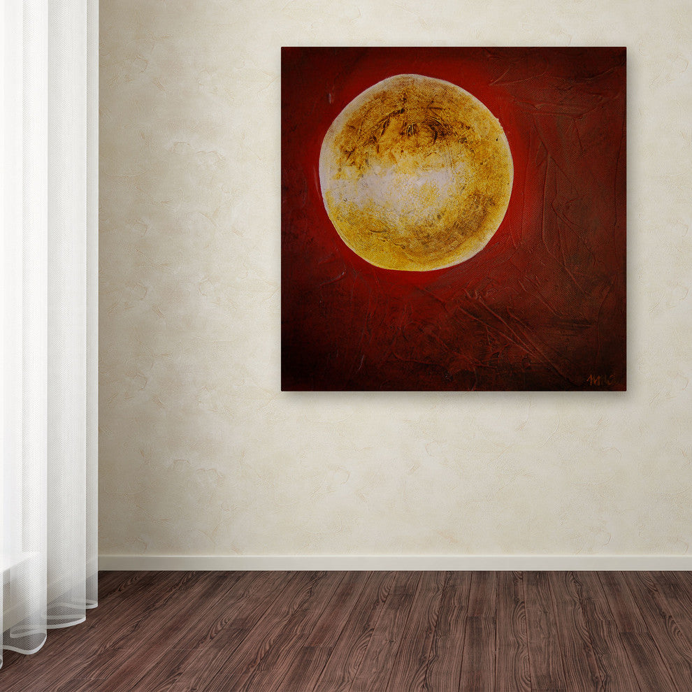 ''Moon on Red'' Canvas Art by Nicole Dietz