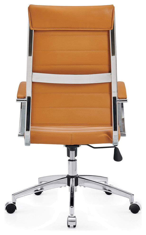 LUXMOD High Back Adjustable Swivel Computer Chair, Tan