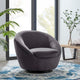 Armchair Swivel Accent Chair, Black Gray, Velvet, Modern, Cafe Hospitality