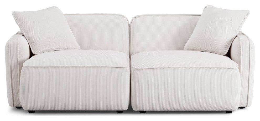 Travie Modular Loveseat, White Sand