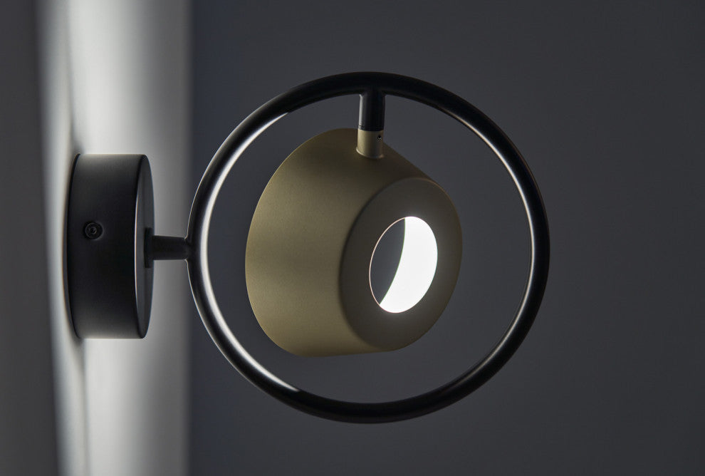 OLO RING Wall Lanp, Black/Champagne Gold
