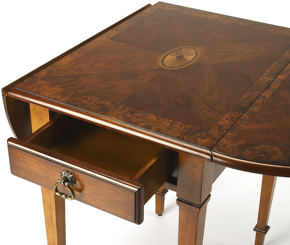 Glenview Pembroke Side Table, Medium Brown