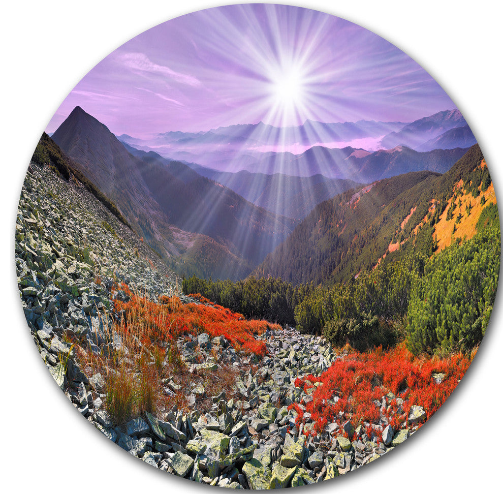 Rocky And Colorful Carpathian, Landscape Photo Disc Metal Wall Art, 23"