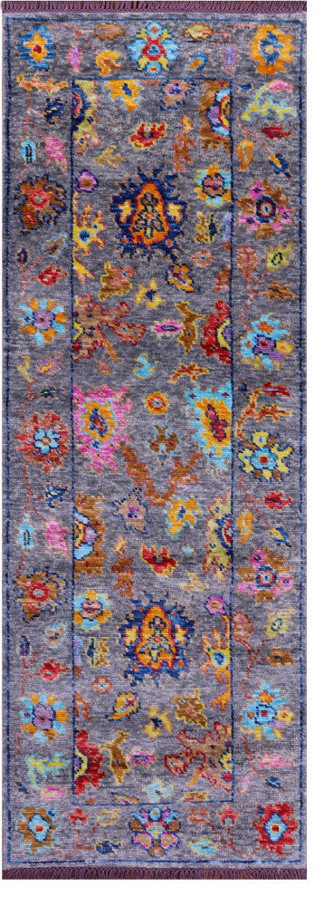 Runner Handmade Turkish Oushak Wool Rug 2' 7" X 7' 6" - Q16128