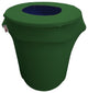 LA Linen Stretch Spandex Trash Can Cover, 32 gal. Round, Emerald Green