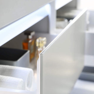 Jena 48"Vanity With Acrylic Double Sinks Calacatta White