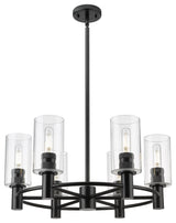 Innovations Crown Point 6 24" Chandelier Matte Black