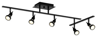 Viper, 5-Light LED Semi-Flush With Articulating Arm, Black, Replaceable LED
