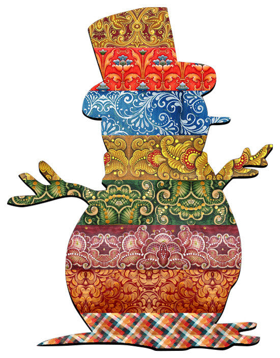 Country Quilted Snowman Door Hanger
