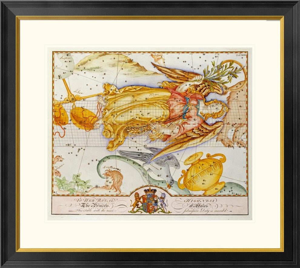 "The Celestial Atlas" Framed Digital Print by John Bevis, 32x29"