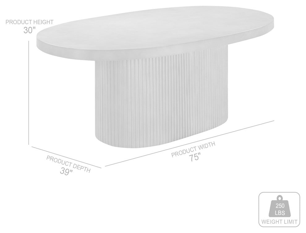 Wave Oval Dining Table, Gray Concrete
