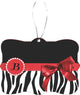 Letter  B  Red Zebra Bow Design Rectangle Christmas Tree Ornament