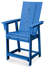 POLYWOOD Modern Adirondack Counter Chair, Pacific Blue