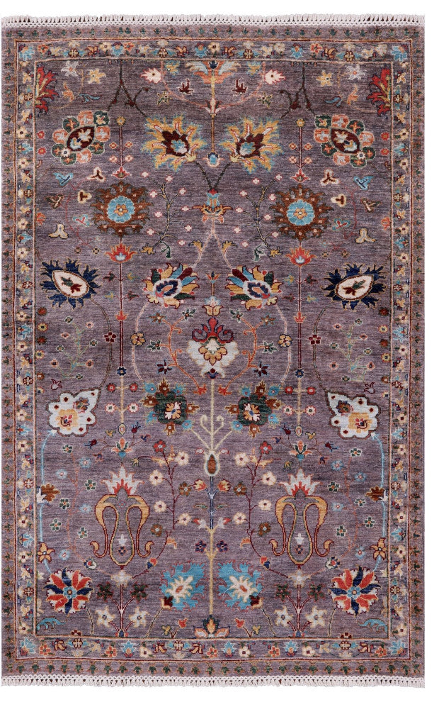 Persian Tabriz Handmade Rug 4' 2" X 6' 3" Q10019