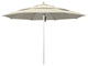 11' Silver Anodized Pulley Lift Fiberglass Rib Aluminum Umbrella, Olefin, Antique Beige