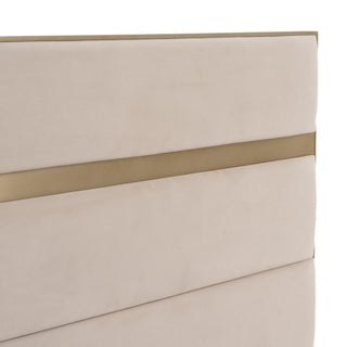 Cartier Beige Velvet + Brushed Brass 4-Piece Bedroom Set, California King