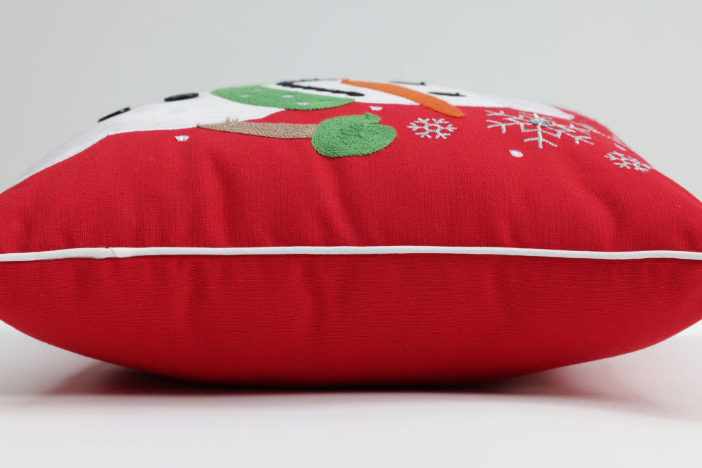 17X17 Snowman Red Withzipper And Pellon Insert