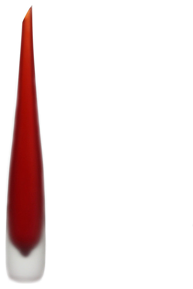 Murano Glass Flute Vase, Red