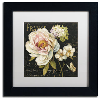 'Marche de Fleurs on Black' Matted Framed Canvas Art by Lisa Audit