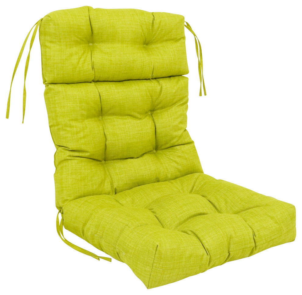 22"X45" Spun Polyester Solid Outdoor Tufted Chair Cushion, Lime