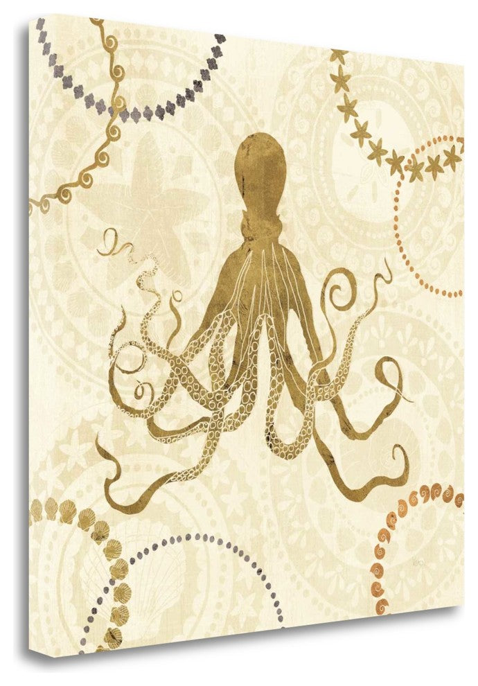 "Undersea Gold I" By Veronique Charron, Giclee Print on Gallery Wrap Canvas