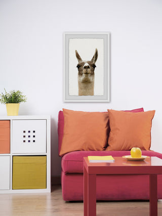 "Llama Face" Framed Painting Print, 24"x36"