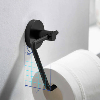 Circular Toilet Paper Holder, Matte Black